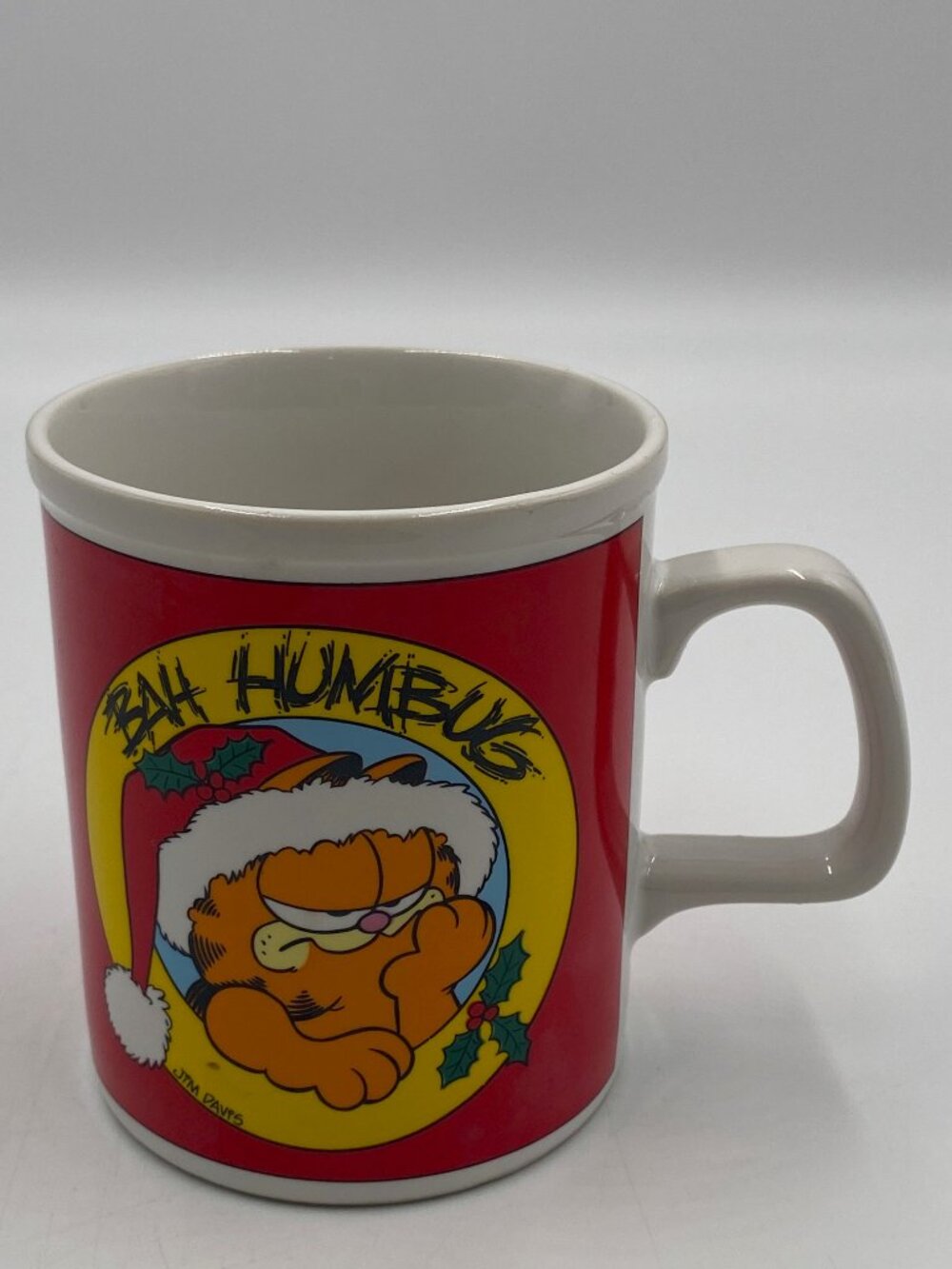 Garfield Bah Humbug Christmas Mug Jim Davis Enesco Coffee Cup Vintage 1978 Santa